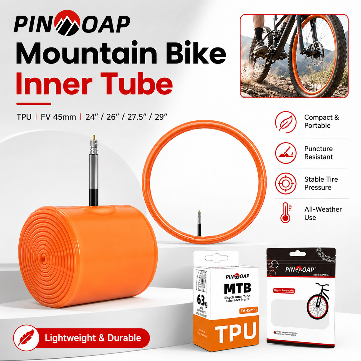 Mountain Biking Tube - PINMOAP 1/2/5/10PCS Ban Dalam TPU Ringan